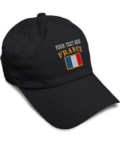 Soft Baseball Cap France Flag Embroidery Flags World Cup Soccer Cotton Embroidered Dad Hats for Men & Women Black Personalize...