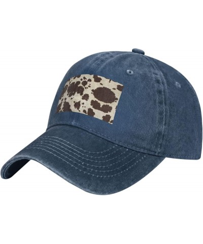 Cow Fur Print Print Outdoor Baseball Cap Dad Hat with Unisex Adjustable Trucker Cap Sun Hats Sport Hat Navy Blue $10.43 Baseb...