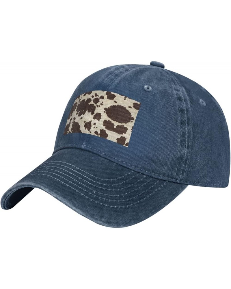 Cow Fur Print Print Outdoor Baseball Cap Dad Hat with Unisex Adjustable Trucker Cap Sun Hats Sport Hat Navy Blue $10.43 Baseb...