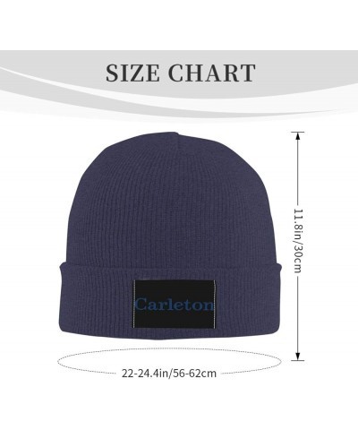 Carleton College Stretch Knit Hat for Men Women Winter Warm Cap Navy Blue $7.50 Skullies & Beanies