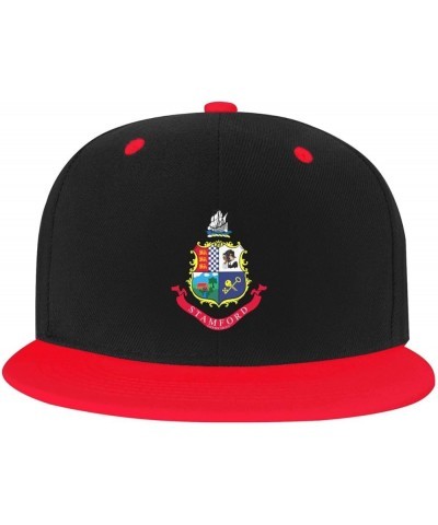 Seal of Stamford, Connecticut Baseball Cap for Men Women Snapback Hat Adjustable Flat Bill Hats Red $12.61 Baseball Caps