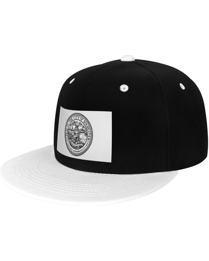 Seal of Rochester, New York Snapback Hat for Men Women Baseball Cap Trucker Flat Bill Hats Dad Caps White $11.39 Baseball Caps