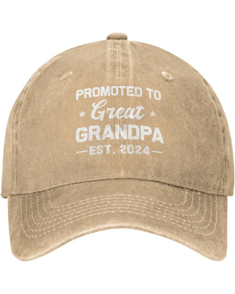 Promoted to Great Grandpa Est. 2024 Gifts Cowboy Hat Men Vintage Baseball Cap Women Trucker Hat Dad Hat Black Natural $9.40 B...