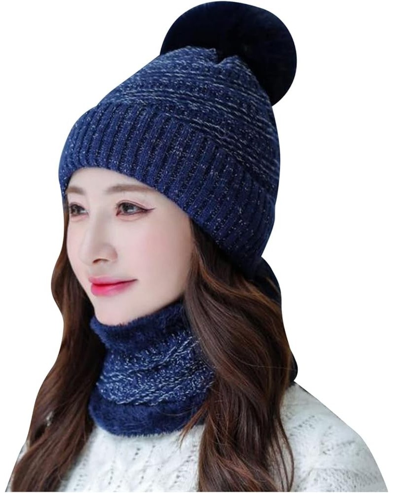 Womens Beanie Winter Hat Oversized Warm Slouchy Chunky Cable Knit Hats Cuffed Soft Cold Weather Caps Navy $11.21 Skullies & B...