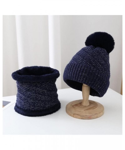 Womens Beanie Winter Hat Oversized Warm Slouchy Chunky Cable Knit Hats Cuffed Soft Cold Weather Caps Navy $11.21 Skullies & B...