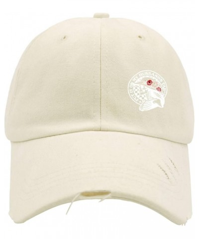 Baseball Hats Put it on My Husbands tab dad caps for Women Fashion Polyester Snapbacks Cream-coloured-distressed Baseball Hat...