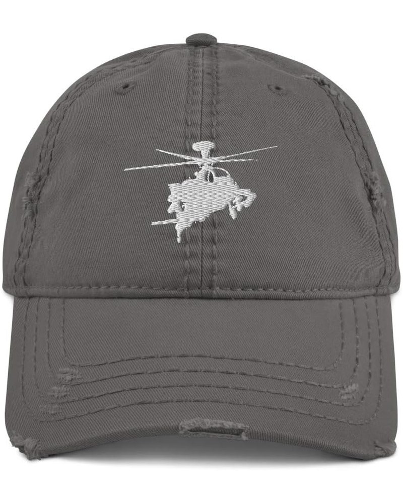 AH-64 Apache Embroidered White Helicopter Hat Charcoal Grey $21.43 Baseball Caps