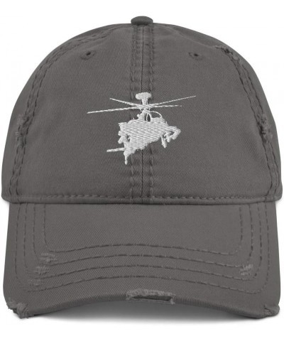 AH-64 Apache Embroidered White Helicopter Hat Charcoal Grey $21.43 Baseball Caps