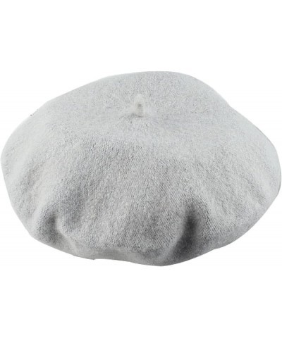 Spring and Autumn Women's Beret Wool Girl Beret Women's Hat Painter Style Hat White $11.74 Berets