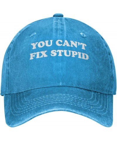 You Can't Fix Stupid Unisex Adjustable Cowboy Hat Outdoor Travel Casual Hat Sandwich Hat Blue $13.23 Cowboy Hats