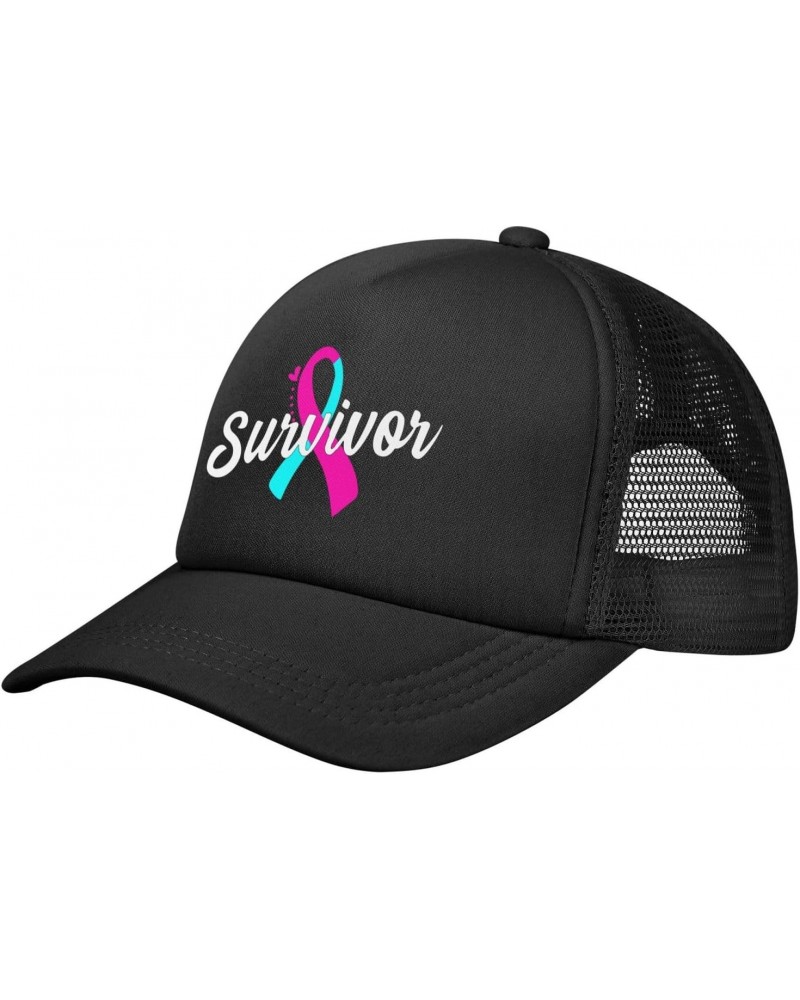 Inflammatory Breast Cancer Survivor Home Baseball Cap Adjustable Casual Mesh Hats Duck Tongue Hat for Men Women91 Black $13.1...