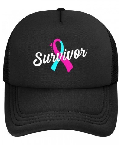 Inflammatory Breast Cancer Survivor Home Baseball Cap Adjustable Casual Mesh Hats Duck Tongue Hat for Men Women91 Black $13.1...