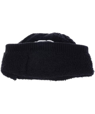 BYOS Womens Winter Knit Plush Fleece Lined Beanie Ski Hat Sk Skullie Various Styles Double Flower Black $12.34 Skullies & Bea...