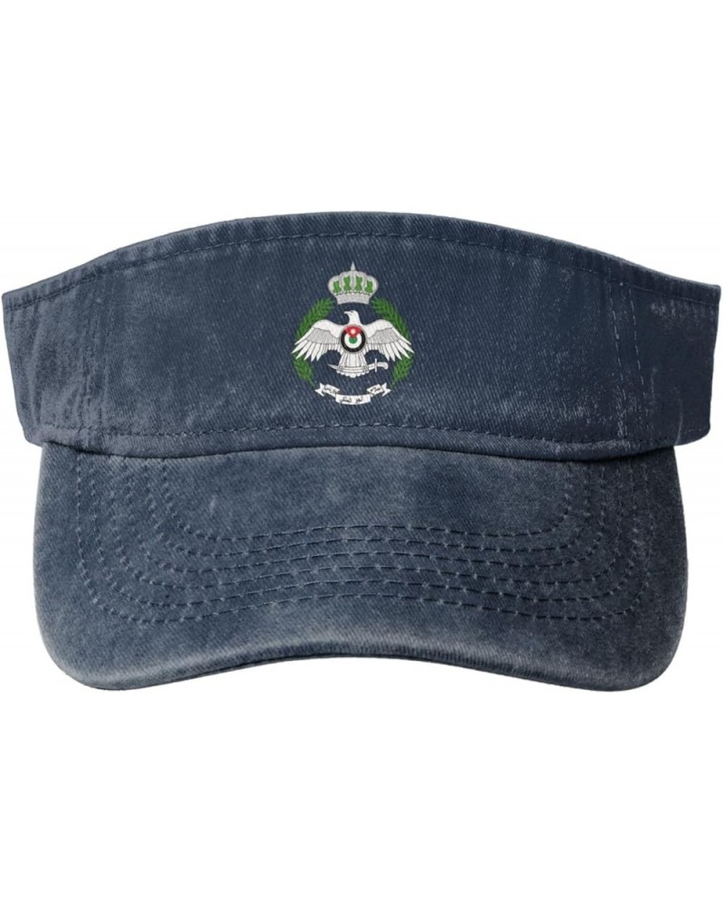 Royal Jordanian Air Force Sport Sun Visor Hats Adjustable Empty Top Baseball Cap Denim Cap Black Navy Blue $9.67 Visors