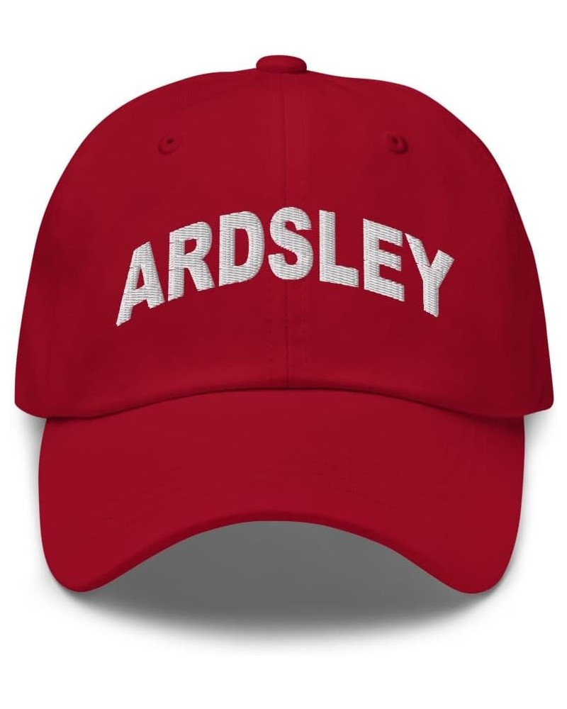 Ardsley New York Hat Ardsley NY Cap Embroidered Dad Hat Adjustable Strap Closure Unisex Cranberry $21.59 Baseball Caps