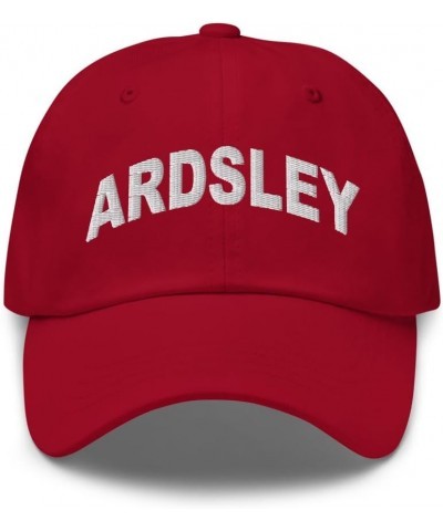 Ardsley New York Hat Ardsley NY Cap Embroidered Dad Hat Adjustable Strap Closure Unisex Cranberry $21.59 Baseball Caps