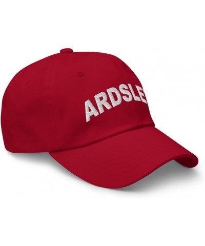 Ardsley New York Hat Ardsley NY Cap Embroidered Dad Hat Adjustable Strap Closure Unisex Cranberry $21.59 Baseball Caps