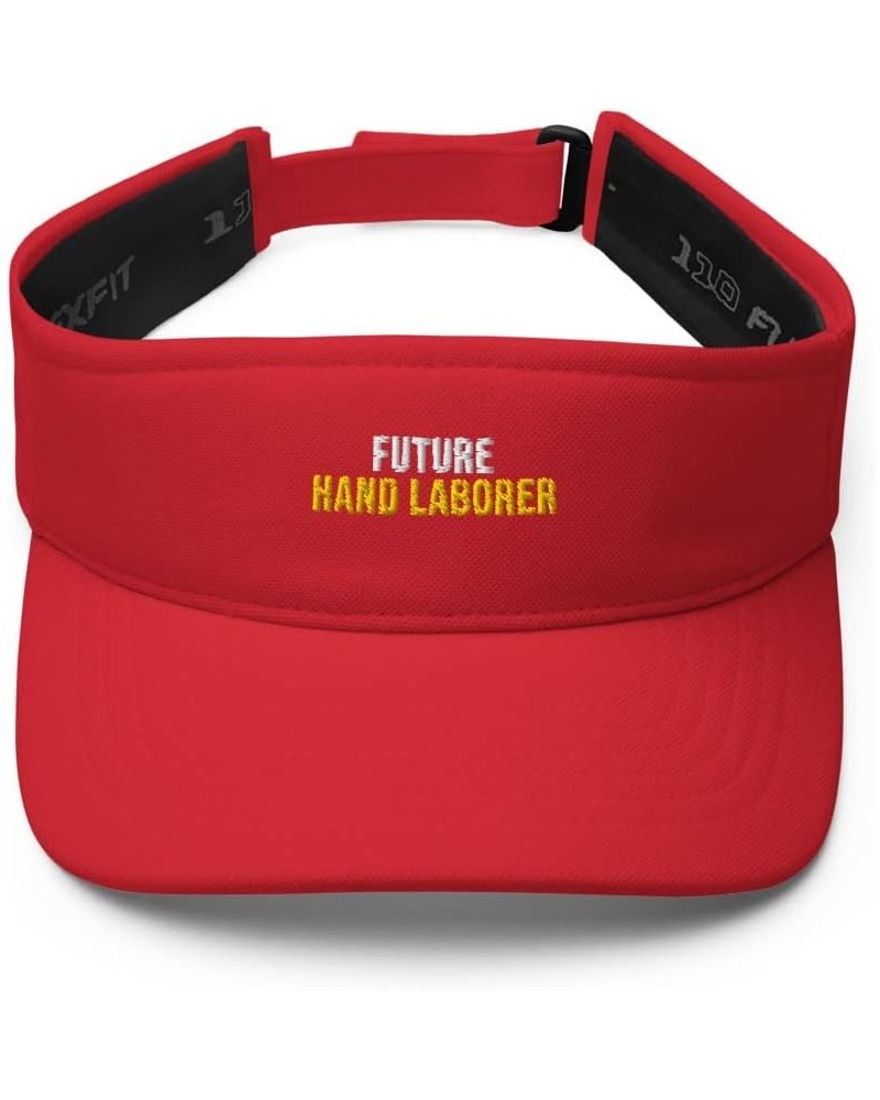 Future Hand Laborer Hat (Embroidered Visor) Hand Laborer Apparel Red $19.19 Visors