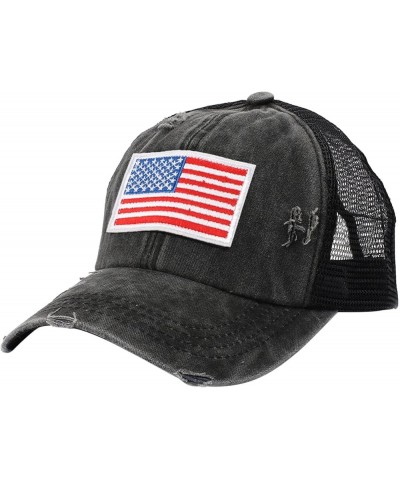 American Flag Baseball Cap for Men Women Adjustable Embroidered ????olf Dad Hat Outdoor Sports Running hat Black $6.82 Baseba...