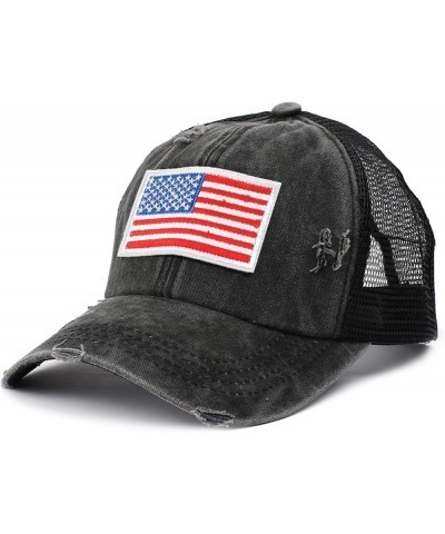 American Flag Baseball Cap for Men Women Adjustable Embroidered ????olf Dad Hat Outdoor Sports Running hat Black $6.82 Baseba...