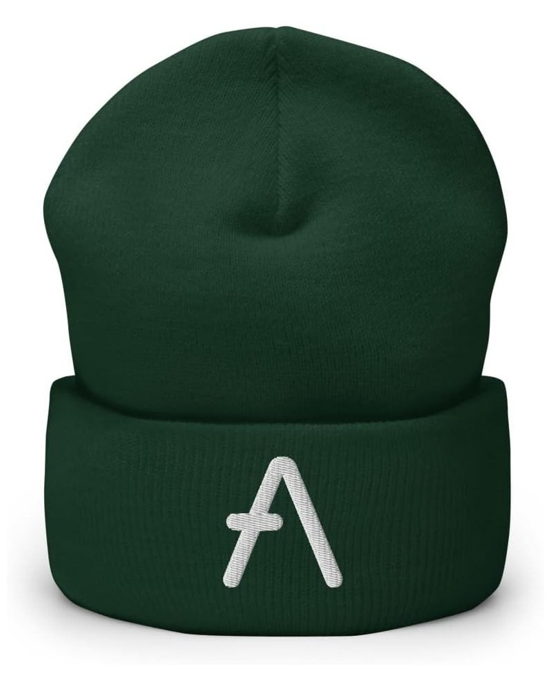 Aave Cryptocurrency Logo Hat (Embroidered Cuffed Beanie) Spruce $15.90 Skullies & Beanies