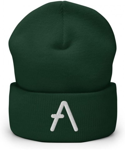 Aave Cryptocurrency Logo Hat (Embroidered Cuffed Beanie) Spruce $15.90 Skullies & Beanies