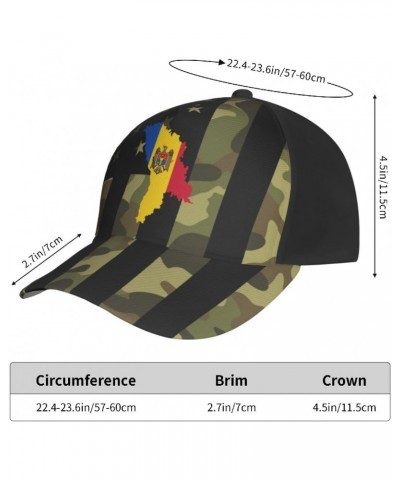 Moldova Flag Map Cap Tucker Hat Adjustable Baseball Caps Black $15.66 Baseball Caps