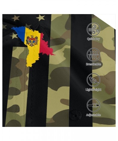 Moldova Flag Map Cap Tucker Hat Adjustable Baseball Caps Black $15.66 Baseball Caps