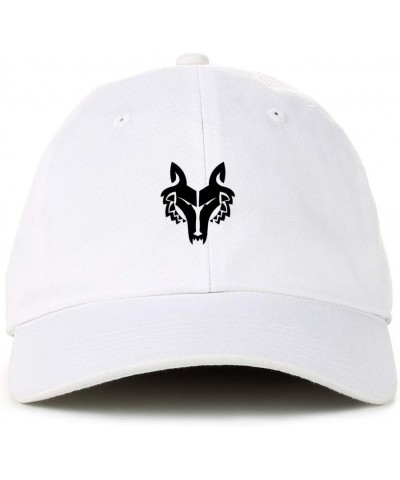 Wolf Pack Dad Baseball Cap Embroidered Cotton Adjustable Dad Hat White $11.75 Baseball Caps