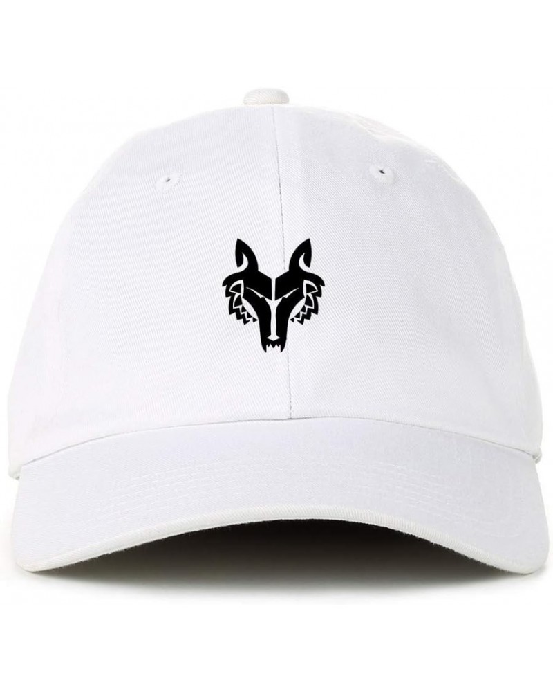 Wolf Pack Dad Baseball Cap Embroidered Cotton Adjustable Dad Hat White $11.75 Baseball Caps