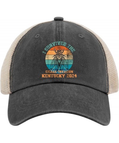 I Survived Cicada Invasion Kentucky 2024 Hats Cicada Hats for Men Women AllBlack Cowboy Hats Birthday Allblack $11.49 Basebal...