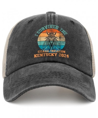 I Survived Cicada Invasion Kentucky 2024 Hats Cicada Hats for Men Women AllBlack Cowboy Hats Birthday Allblack $11.49 Basebal...