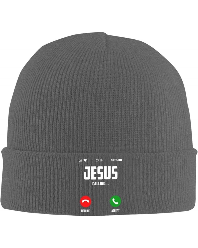 Jesus is Calling Knit Hats Winter Warm Chunky Beanie Hat for Men Women Deep Heather $13.04 Skullies & Beanies