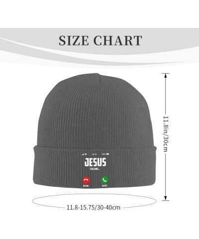 Jesus is Calling Knit Hats Winter Warm Chunky Beanie Hat for Men Women Deep Heather $13.04 Skullies & Beanies