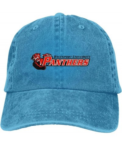 Davenport University Detroit Logo Cowboy Hats，Unisex Adjustable for Hat Baseball Cap Casquette Blue $7.94 Cowboy Hats