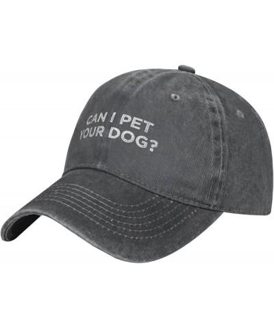 Can I Pet Your Dog Gifts for Women Men Hat Baseball Hat Adjustable Trucker Hat Mesh Hat Dad Hat Baseball Cap Black Deep Heath...