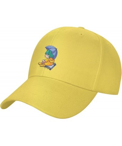 Cute Little Boy in Raincoat Baseball Cap for Men Women Hat Adjustable Truck Driver Baseball Caps Dad Hats Yellow $9.84 Rain Hats