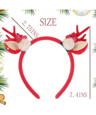 Christmas Headbands for Women Antler Headband Headwear Xmas Elk Reindeer Decorative Hair Accessories for Holiday Party(Red) R...