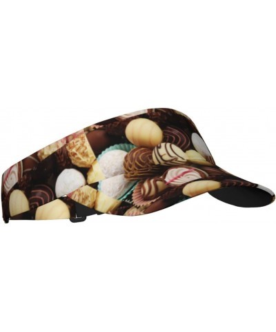 Sports Sun Visor Hats Color Chocolate Fishing Empty Top Sun Caps for Men Women $9.39 Visors