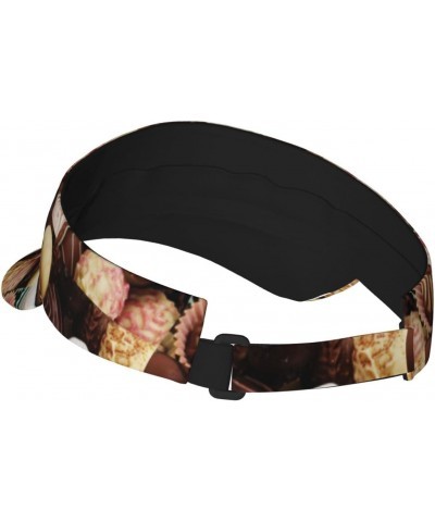 Sports Sun Visor Hats Color Chocolate Fishing Empty Top Sun Caps for Men Women $9.39 Visors