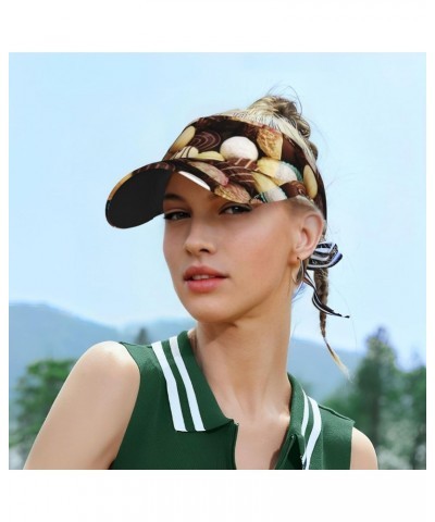 Sports Sun Visor Hats Color Chocolate Fishing Empty Top Sun Caps for Men Women $9.39 Visors