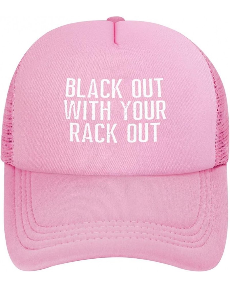 Black Out with Your Rack Out Mesh Cap Baseball Cap Dad Gift Trucker Hat Pink $10.55 Baseball Caps