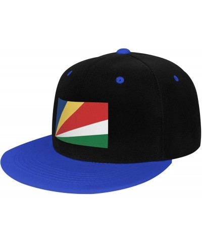 Flag of Seychelles Snapback Hat for Men Women Baseball Cap Trucker Flat Bill Hats Dad Caps Blue $12.60 Baseball Caps