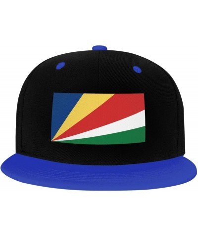 Flag of Seychelles Snapback Hat for Men Women Baseball Cap Trucker Flat Bill Hats Dad Caps Blue $12.60 Baseball Caps