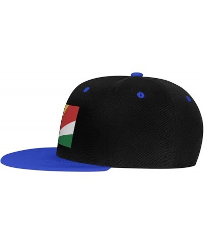 Flag of Seychelles Snapback Hat for Men Women Baseball Cap Trucker Flat Bill Hats Dad Caps Blue $12.60 Baseball Caps