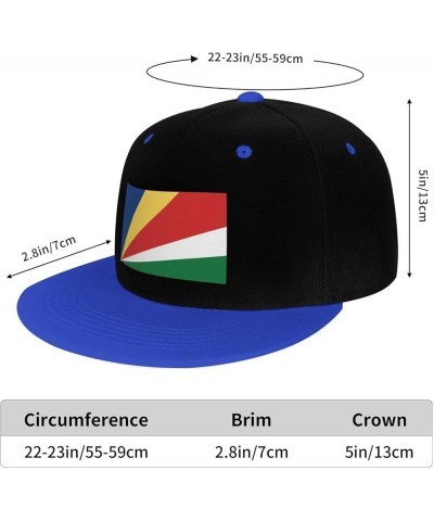 Flag of Seychelles Snapback Hat for Men Women Baseball Cap Trucker Flat Bill Hats Dad Caps Blue $12.60 Baseball Caps