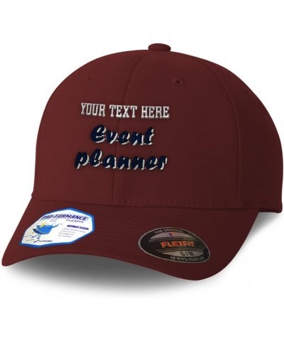 Flexfit Hats for Men & Women Event Planner Polyester Dad Hat Baseball Cap Burgundy Personalized Text Here $15.11 Baseball Caps