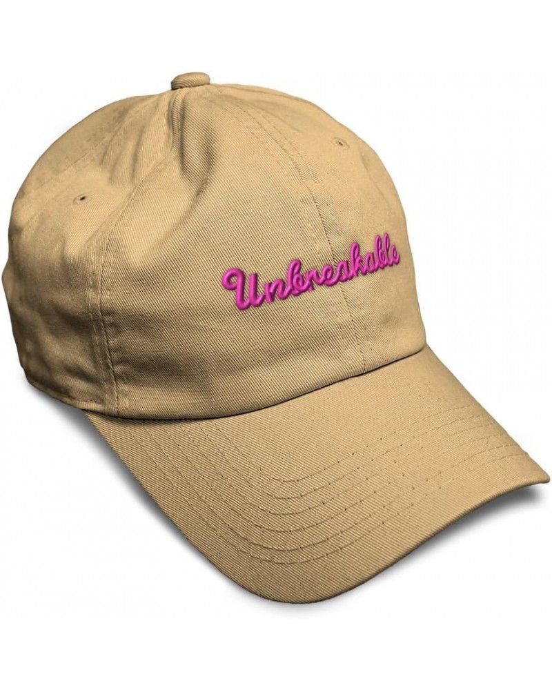 Soft Baseball Cap Unbreakable Style B Cotton Dad Hats for Men & Women Khaki $12.00 Baseball Caps