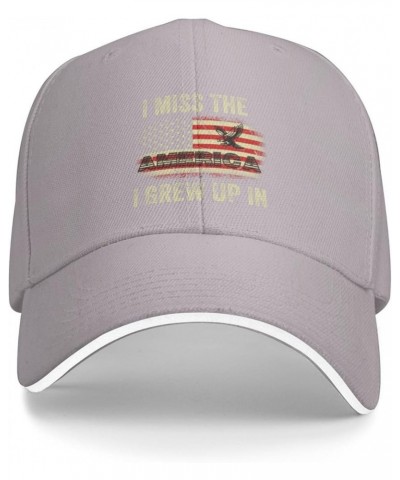 I Miss The America I Grew Up in Hat Patriotic America 1776 Baseball Cap for Men Women Dad Hat Gray $10.56 Cowboy Hats