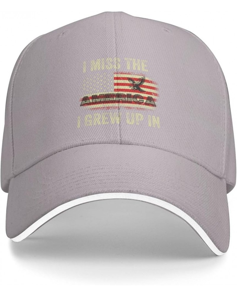 I Miss The America I Grew Up in Hat Patriotic America 1776 Baseball Cap for Men Women Dad Hat Gray $10.56 Cowboy Hats